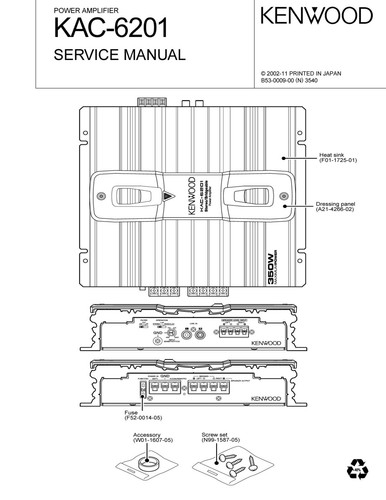 Service manuel instructions - service,