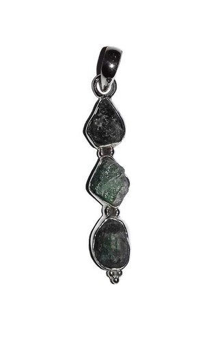 Pendentif émeraude brute pour