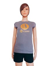 Tee-shirt manches courtes violet chiné avec pictogramme Clean | Kanabeach 