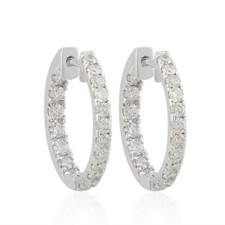 10k Blanc Boucles D'Oreilles