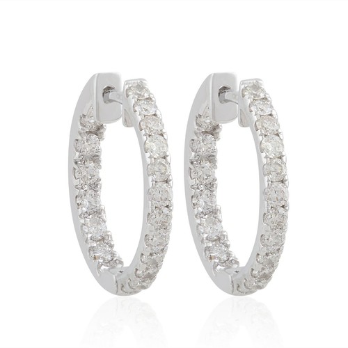 10k blanc boucles oreilles - blanc,
