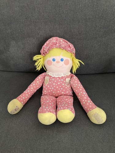 Doudou poupée chiffon rose - poupée,