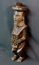 A Art Africain grande statuette de sorcier téké congo 49cm diversité matériaux 