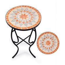 Table dAppoint Ronde Mosaïque en Céramique 14 35,5cm - Décoration de Patio, P...