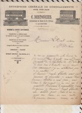 21/916 courrier facture  DESTOUCHES LEPROUX DEMENAGEMENTS 19??