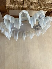 Abat-jour ancien suspension Tulipe Opaline  Verre Opalescent monte et baisse