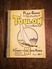 Rare Ancien Années 50 Plan-Guide "CAM" Ville Et Banlieue TOULON Collection 