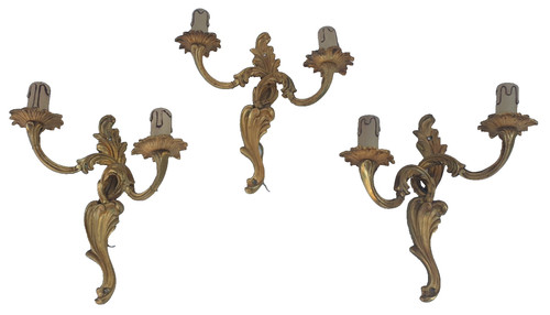 Trois appliques murales bras - appliques,