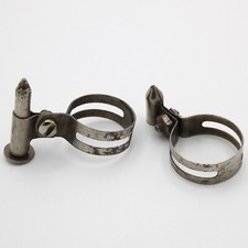 2 Collier support pompe ancien vintage Peugeot clamp vélo bicycle pump