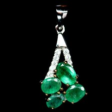 Pendentif En Émeraude Verte