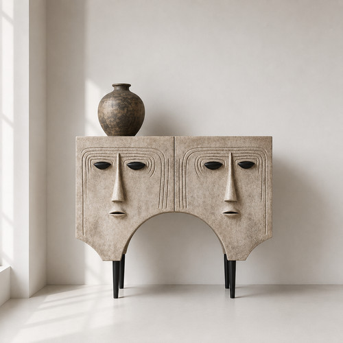 Handmade sculptural face - sculptural,