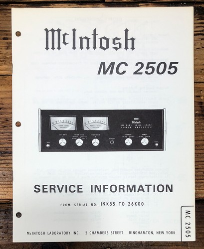 Mcintosh 2505 mc2505 - mcintosh,