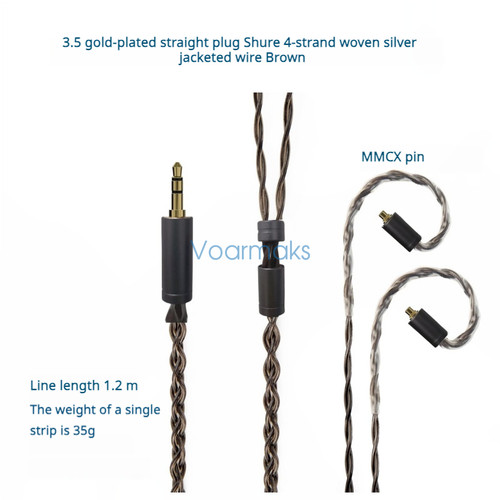 Audio cable for shure braided - for,