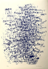 Cozette de Charmoy sérigraphie originale signée art abstrait abstract lettrisme