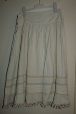 Jupe ample beige écru ethnique dentelle coton CIENPORCIENT taille M /38-40 - TBE