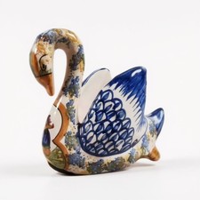 Statuette cygne en céramique émaillée HENRIOT QUIMPER