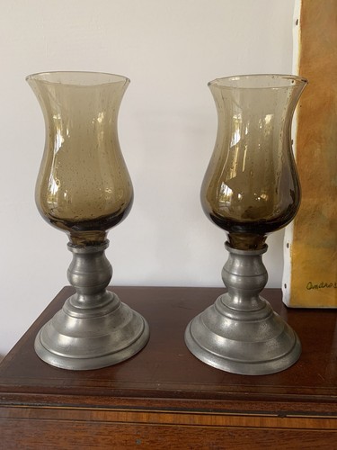 Paire bougeoirs anciens - paire, de