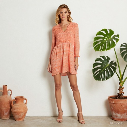 Boho paysanne robe courte - paysanne,