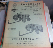 revue technique tracteur Renault Junior Vigneron faucheuse KUHN portée latérale