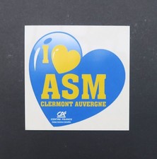 AUTOCOLLANT I LOVE ASM Clermont Ferrand Auvergne Rugby sticker Michelin 12x12cm
