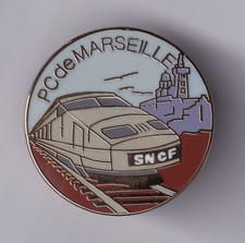 RARE PINS PIN'S .. TRAIN RAILWAYS SNCF TGV LOCOMOTIVE NORD MARSEILLE 13 ~FO