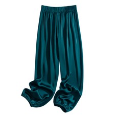 Womn Satin Faux Soie Conique Pantalon Trosuers Bloomers Soyeux Brillant Bas