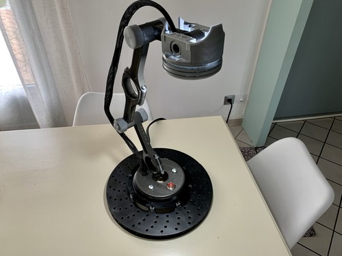 Lampe piston noir argenté - lampe,