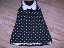 Robe YUMI en laine Noire et petites boules blanches T.36 TTBE