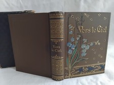 CARTONNAGE FLEURS CHROMOS 1910 JEHEBER SUISSE LIVRE CHRETIEN CANTIQUES SUPERBE