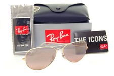 Lunettes Ray-Ban Aviateur RB3025 001/3E 62Mm Arista Or Rose Miroir Dégradé