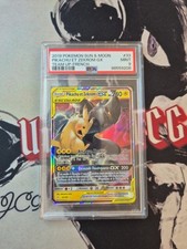 Carte Pokémon Pikachu Et Zekrom GX 33/181 SL9 Soleil & Lune Duo De Choc PSA 9