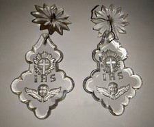 Lot de 2 anciennes pampille IHS Angelot d'église ... lustre du 18ème 19 ème