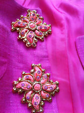 CHIC TAILLEUR VESTE JUPE AVEC BOUTONS BIJOUX signé ÉCAILLE PARIS  taille 38