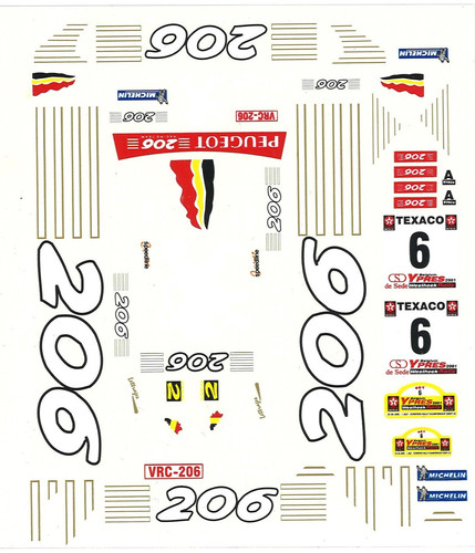 Decal peugeot 206 wrc - 1/24,