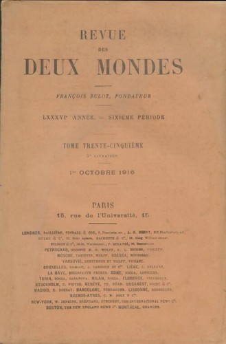 Revue des deux mondes - , 1916