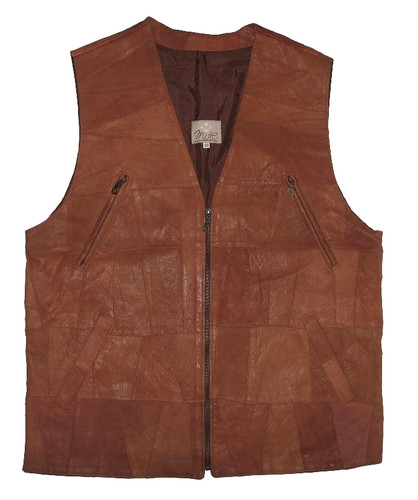Mote gilet cuir marron - gilet,