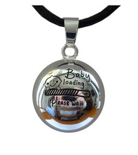  Bijou de Grossesse Bola "Baby loading Please wait" Plaqué Argent et Cordon.