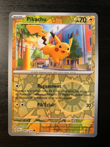 Carte pokémon reverse pikachu - carte,