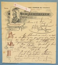 ● Libourne 1916 lettre L. FROIDEFOND aux forges de vulcain illustration Génissac
