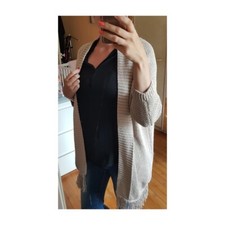 °MANGO= Gros gilet beige T.M franges TBE°