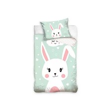 Parure lit Housse de couette réversible " Rabbit " 100% coton bébé 90 