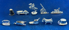 Vintage Ancien Lot 10 Pions Jetons jeux MONOPOLY en Plastique Bateau Voiture