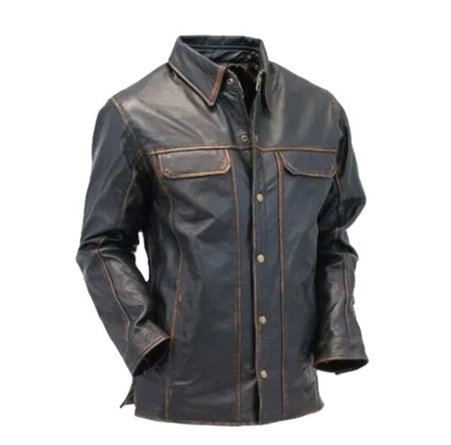 Chemise homme vintage cuir - vintage,