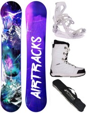 AIRTRACKS Femmes Snowboard Set Highm Charbon+Fixation Masterw+Bottes + Sac / 140