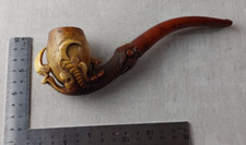 Ancien pipe à fumer, décor patte d'oiseau / poulet, en écume de Mer