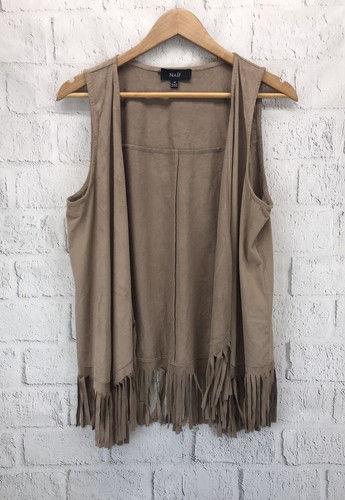 Naif brown faux suede fringe - faux,