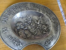Ancien Plat à Barbe Etain