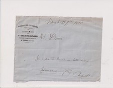Année 1877. Facture. Coutellerie. Thiers. Chalmette-Chataignier. B couronné. RRR