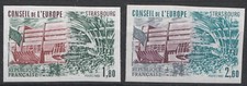 FRANCE service  63 64 ** MNH non dentelé imperf Conseil Europe 1980 (CV 60 €)