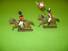 CBG LOT DE 2 CAVALIERS EMPIRE EN PLOMB DONT 1 PORTE DRAPRAU